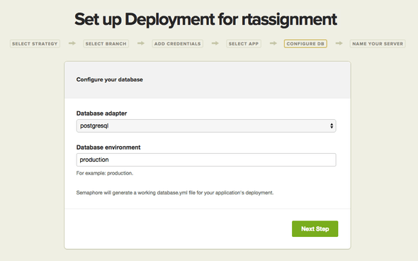 Configure database